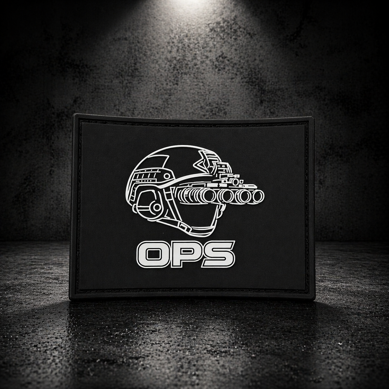 black velcro tactical patch operator supply ops helmet logo close up