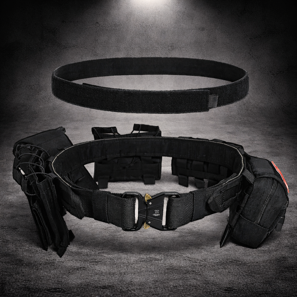 tactical inner belt shown with outer duty belt system to demonstrate hook and loop liner setup outer belt not included